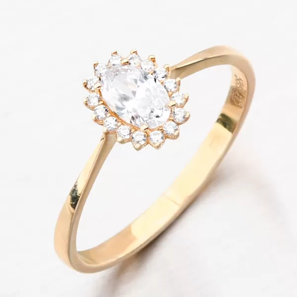 Zlatý prsteň so zirkónmi 11R-355