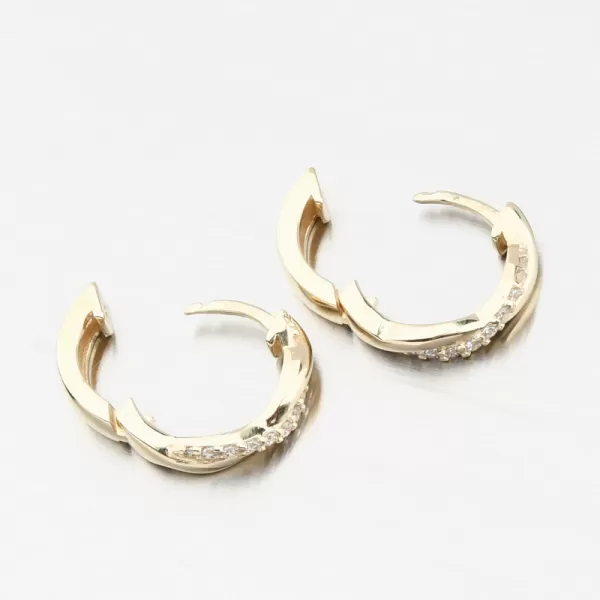 Zlaté náušnice Kruhy so zirkónmi DZF4104-ZL-ZIR