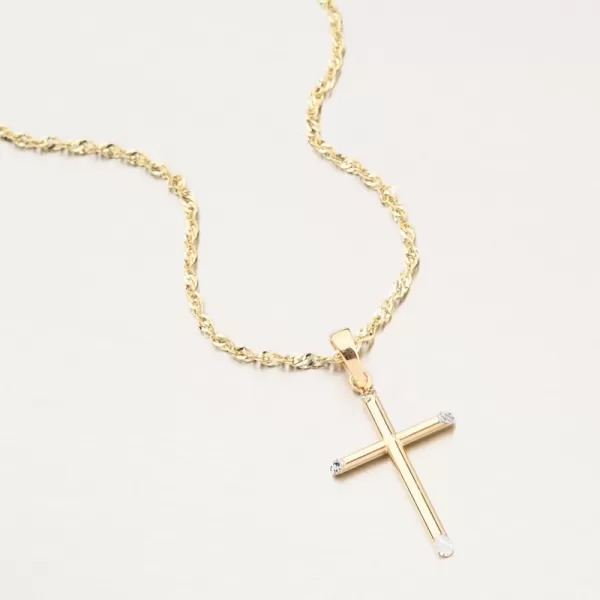 Prívesok zo žltého zlata 585 krížik 112P-130638