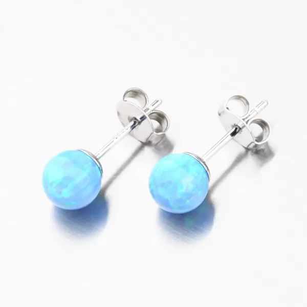 Strieborné náušnice kôstky s modrým opálom UPST-121738-6