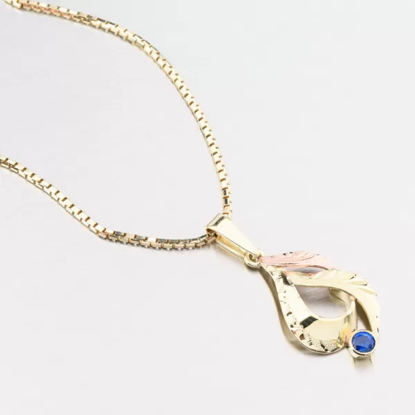 Zlatý prívesok so zafírom 53p-081TM