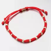 Náramok červený reťazec s valcami 74-5199ZL-CV