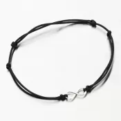 Náramok čierny povrázkový nekonečno 74-5188B-Black