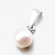 Biele zlato prívesok s Pearl 357p-130099