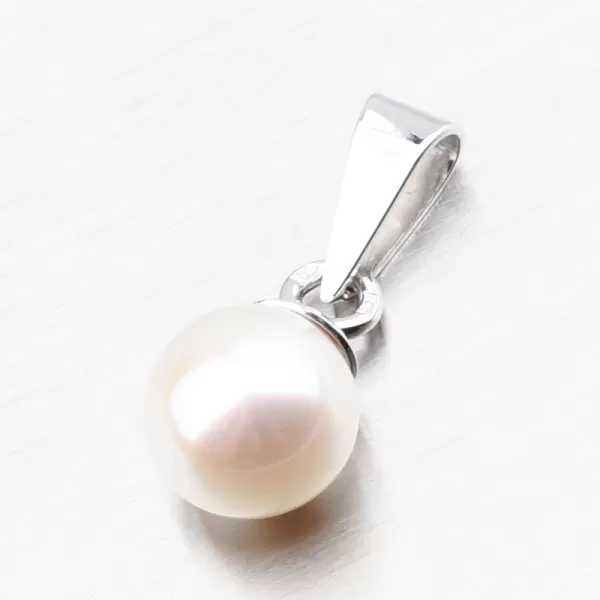 Biele zlato prívesok s Pearl 357p-130099