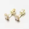 Zlaté náušnice kôstky so zirkónmi DZF5541-ZL-ZIR