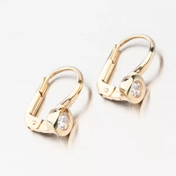 Zlaté náušnice so zirkónom GCA12-004