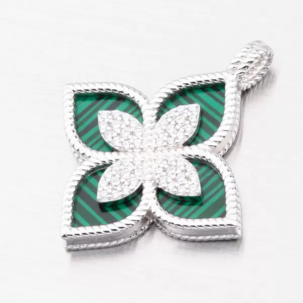 Strieborný prívesok kvetina so zirkónmi PKL-3133