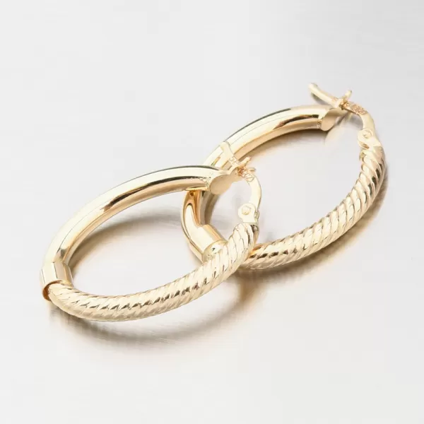 Zlaté oválne náušnice 12R-718