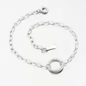 Náramok bieleho zlata s zirkónmi DZF5728-B-ZIR