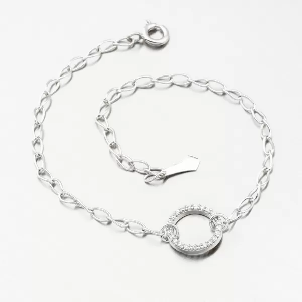 Náramok bieleho zlata s zirkónmi DZF5728-B-ZIR
