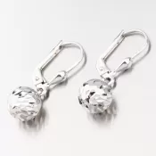 Visiace náušnice z bieleho zlata guličky GCA12-007