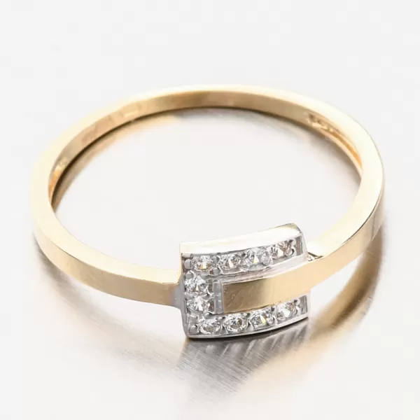 Zlatý prsteň so zirkónmi 41-nr115