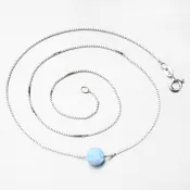 Strieborný náhrdelník s modrým opálom PKL-5014