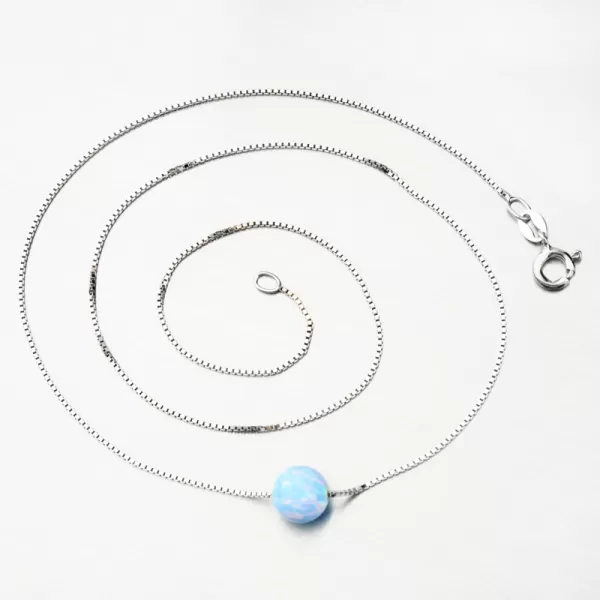 Strieborný náhrdelník s modrým opálom PKL-5014