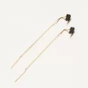 Dámske náušnice retiazka zo žltého zlata 585 so zirkónmi 163P-122580