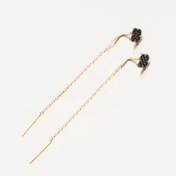 Dámske náušnice retiazka zo žltého zlata 585 so zirkónmi 163P-122580