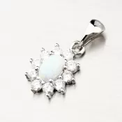 Strieborný prívesok s bielym opálom PKL-3119