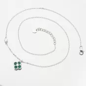 Strieborný náhrdelník so zeleným štvorlístkom PKL-5023