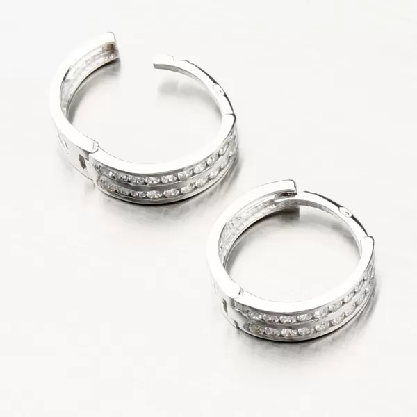 Krúžky z bieleho zlata so zirkónmi PKL22-037