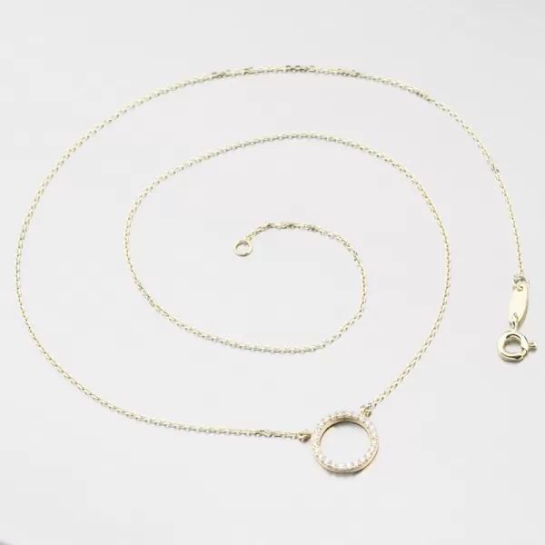 Dámsky náhrdelník žlté zlato 585 zirkón DZF4369-ZL-ZIR