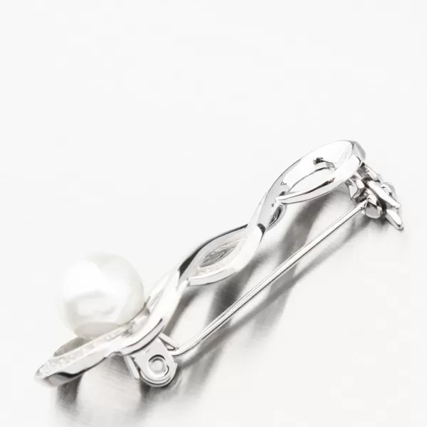 Strieborná brošňa s perlou a so zirkónmi PKL-6014
