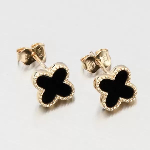 Zlaté náušnice Štyri listové ďateliny 12R-747