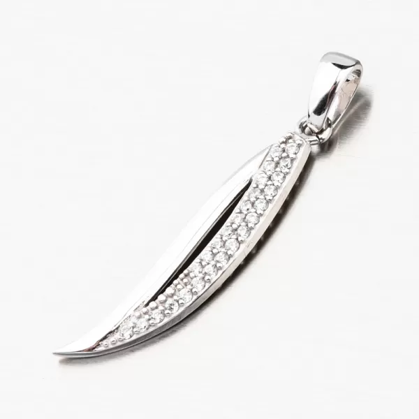 Prívesok z bieleho zlata so zirkónmi