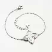 Strieborný náramok s kvetinou a so zirkónmi PKL-4024