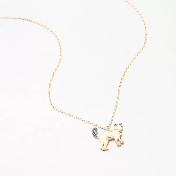 Zlatý náhrdelník s mačkou GCA15-001