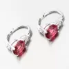 Strieborné náušnice s červeným zirkónom