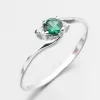 Biele zlato prsteň s smaragdom a zirkónmi 351p-10106b-Zel