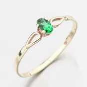 Zlatý prsteň s Emerald 681p-110046-006
