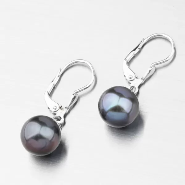 Perlové náušnice 52GZ-3019-B-Black