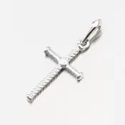 Krížik z bieleho zlata DZF4197-B-ZIR