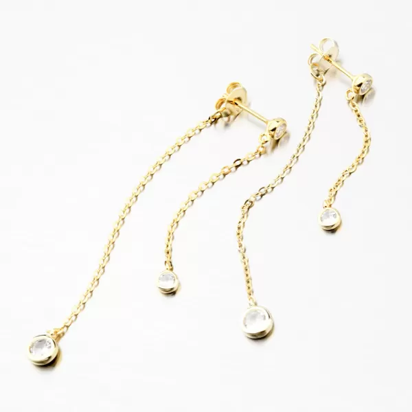 Pozlátené strieborné náušnice so zirkónmi UPST-122852