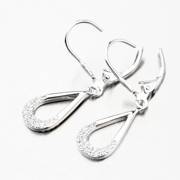 Visiace strieborné náušnice so zirkónmi UCST-121872