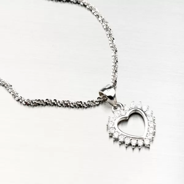 Strieborné srdce so zirkónmi PKL-3125