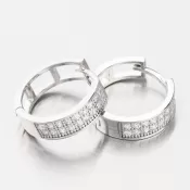 Dámske náušnice biele zlato 585 zirkónové kruhy 12R-723