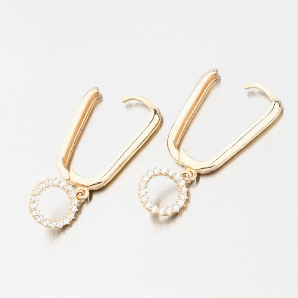 Zlaté visiace náušnice so zirkónmi 12R-714