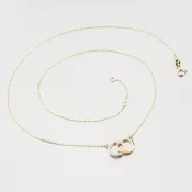 Dámsky náhrdelník žlté zlato 585 zirkón 15R-060