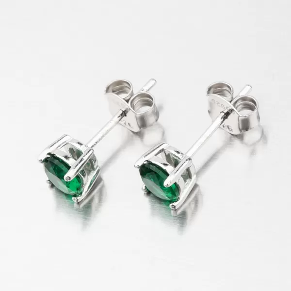 Strieborné náušnice kôstky so zeleným zirkónom UPST-121680