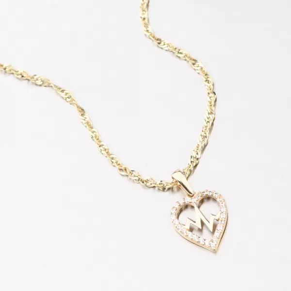 Srdcový prívesok so zirkónmi 43-22213