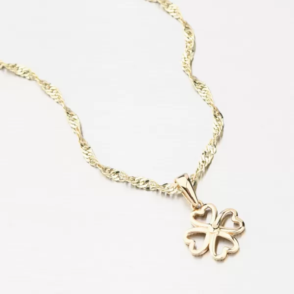 Prívesok štvorlístok zlatý 585 GCA13-001