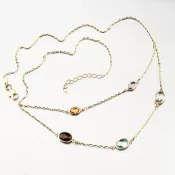 Zlatý náhrdelník s farebnými zirkónmi 144P-151373