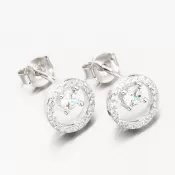 Strieborné náušnice kôstky so zirkónmi PKL-2178