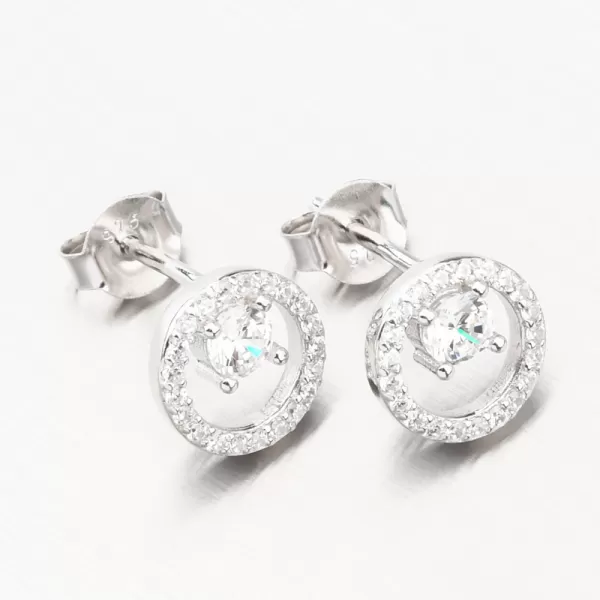 Strieborné náušnice kôstky so zirkónmi PKL-2178