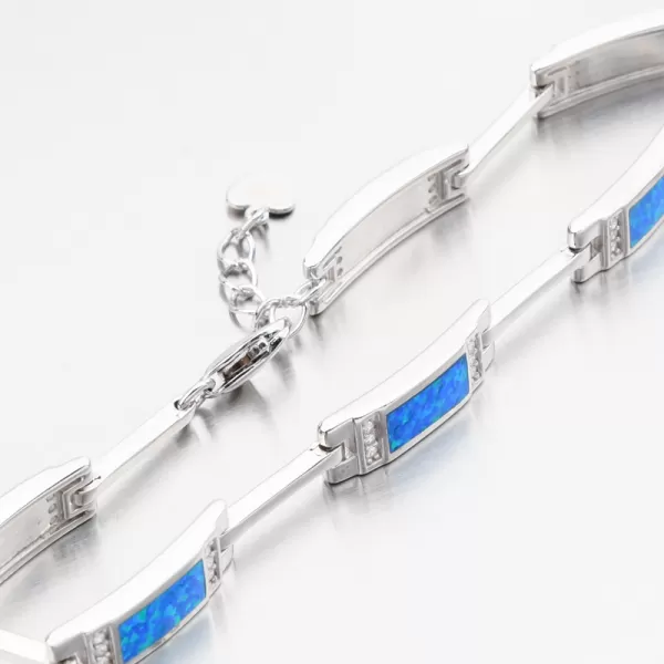 Strieborný náramok s modrými opálmi a zirkónmi PKL-4041