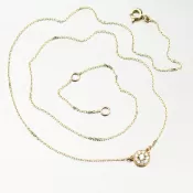 Zlatý náhrdelník so zirkónmi PTI-15005