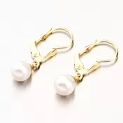 Dámske náušnice žlté zlato 585 s perlou 52GZ-3016Z-KL